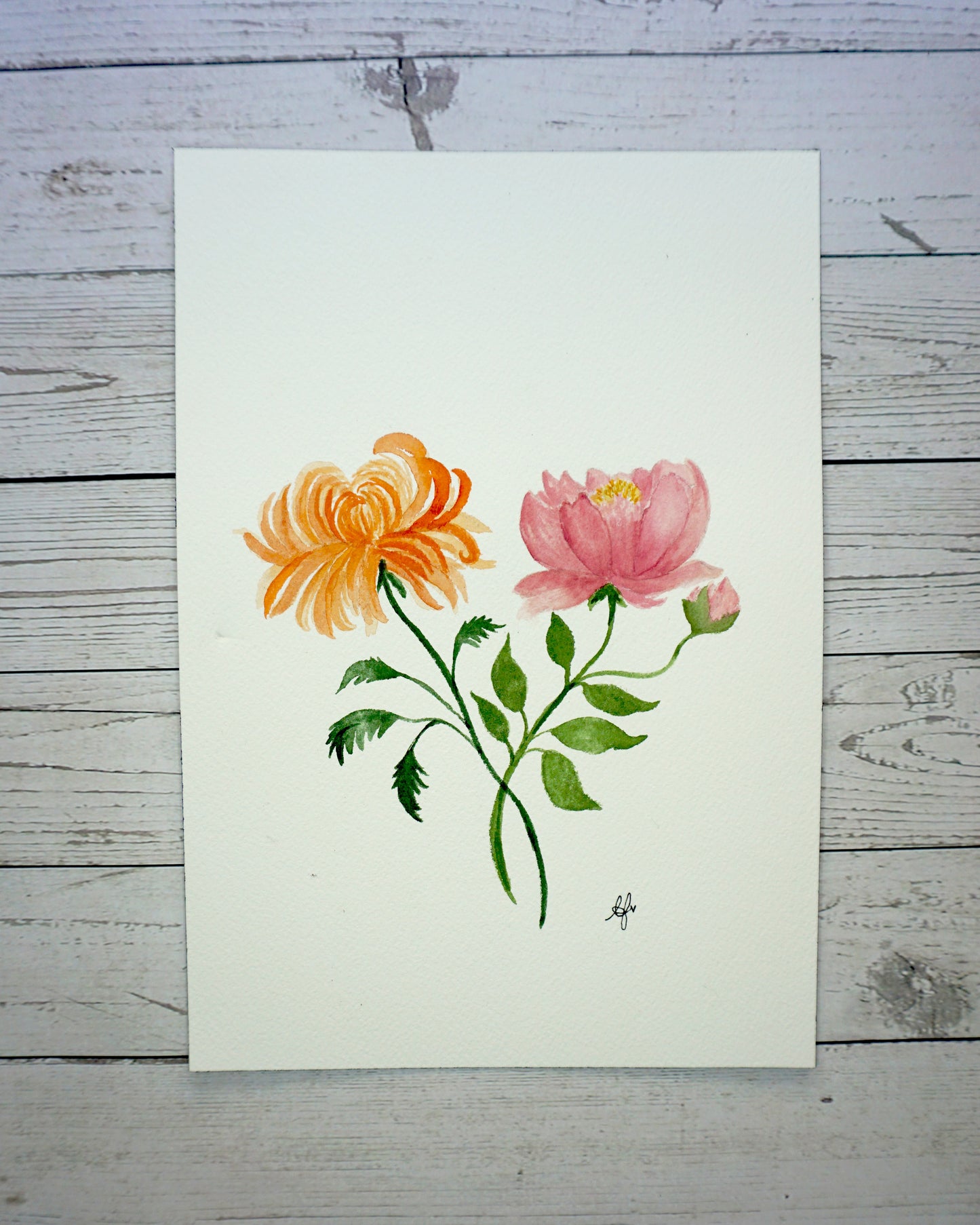 Watercolour Birth Flower Painting Portrait