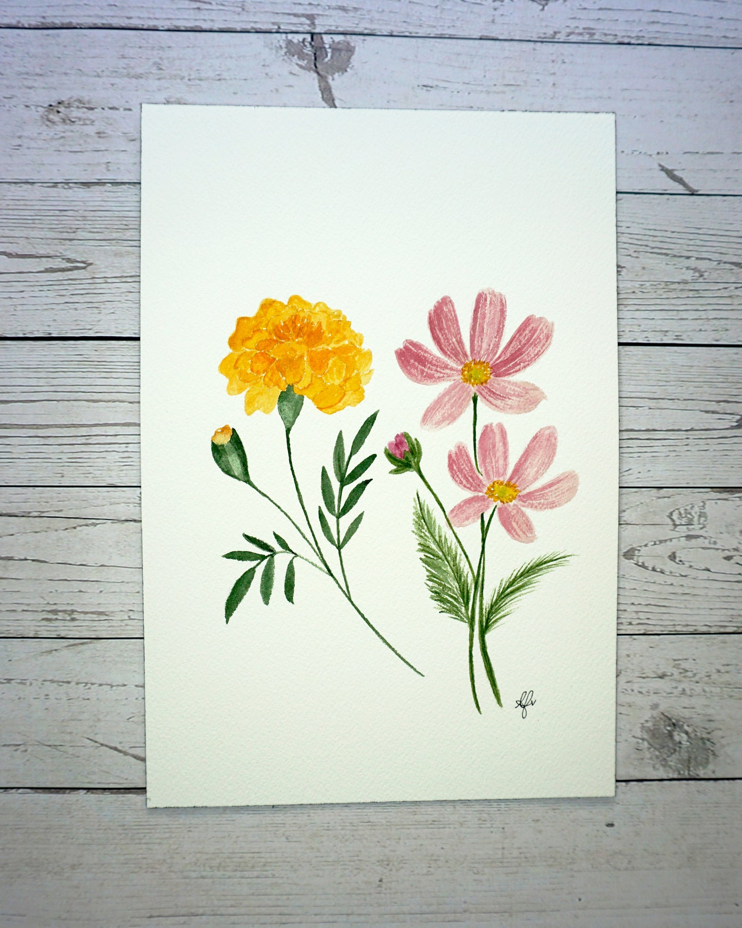 Watercolour Birth Flower Painting Portrait