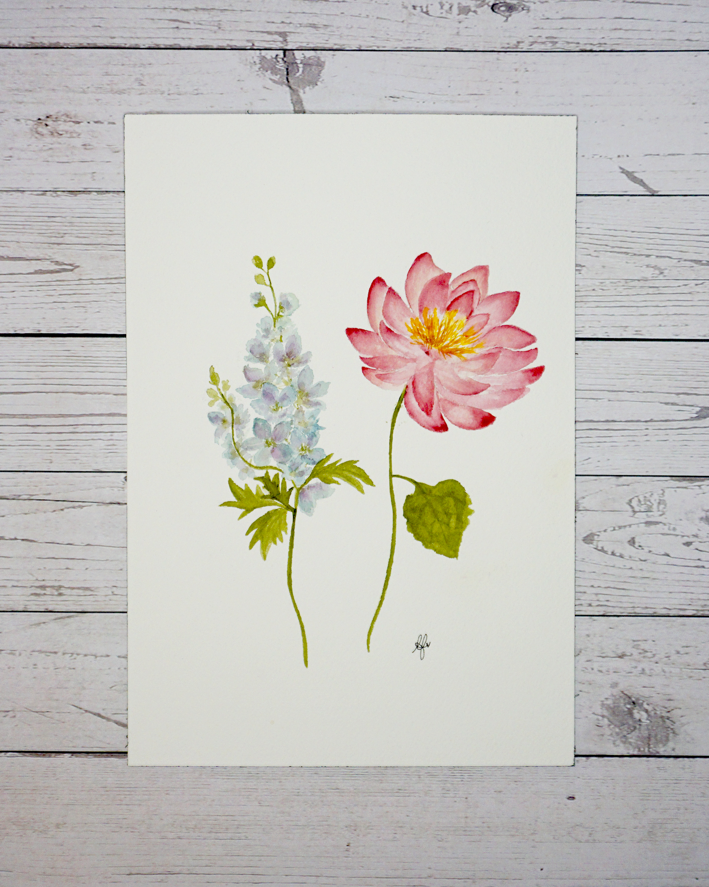 Watercolour Birth Flower Painting Portrait