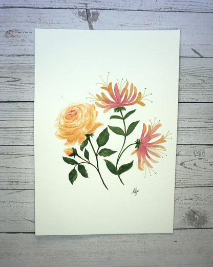 Watercolour Birth Flower Painting Portrait